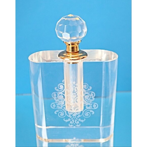Damask Etched Perfume Bottle 2 Cologne Bottles Vintage - Picture 2 of 6